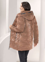 Jacke in topmodischer Lackoptik MANDEL