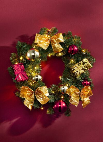 Beleuchteter Tannenkranz 