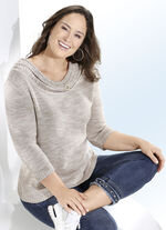 Pullover mit Baumwolle und in sommerlicher Leinenoptik 