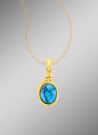 Edle Unikate: Anh&auml;nger mit T&uuml;rkis, beh., und mit Matrix 