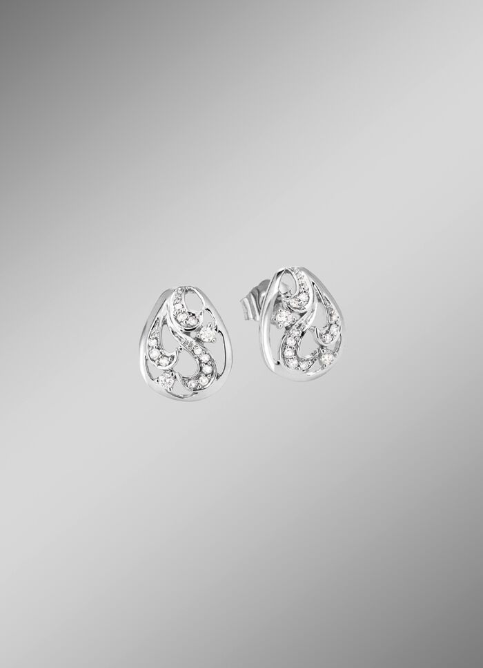 Durchbrochene Ohrstecker mit 26 Diamanten 