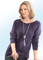 Pullover mit Alpaka und Glitzer allover 