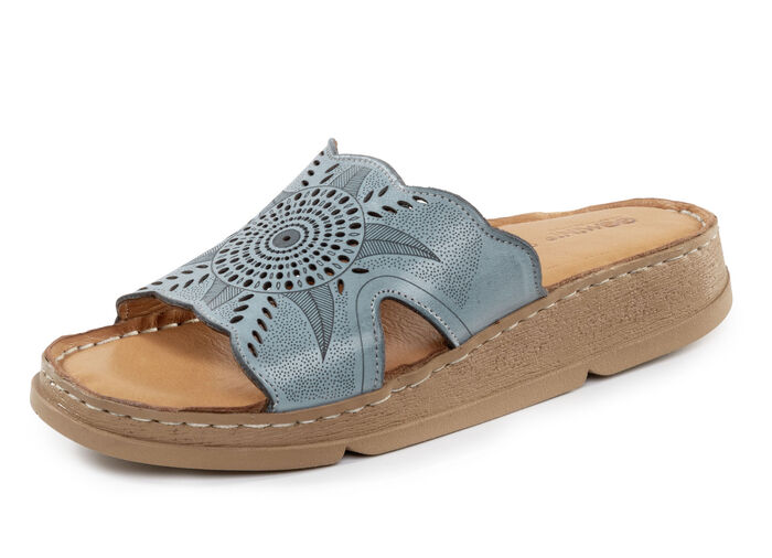 Gemini Pantolette aus Nappaleder mit Perforation JEANS