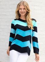 Pullover in Zackendessin MARINE-HELLBLAU-MINT