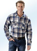 Hemd in Fischgrat-Optik aus reiner Baumwolle 