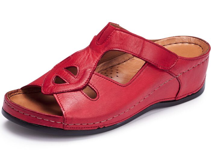 Gemini Pantolette mit dekorativem Gummizug ROT