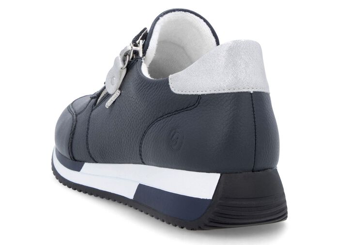 Remonte Schn&uuml;r-Sneaker mit silberfarben schimmerndem Kontrast-Besatz MARINE