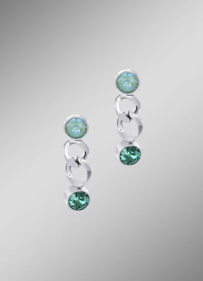 Ohrstecker mit grünen Kristallen 