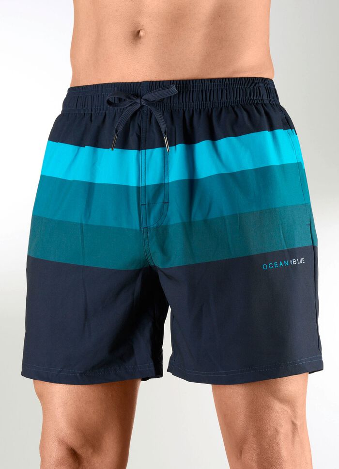 Badeshorts mit buntem Druckdessin, Microfaser 