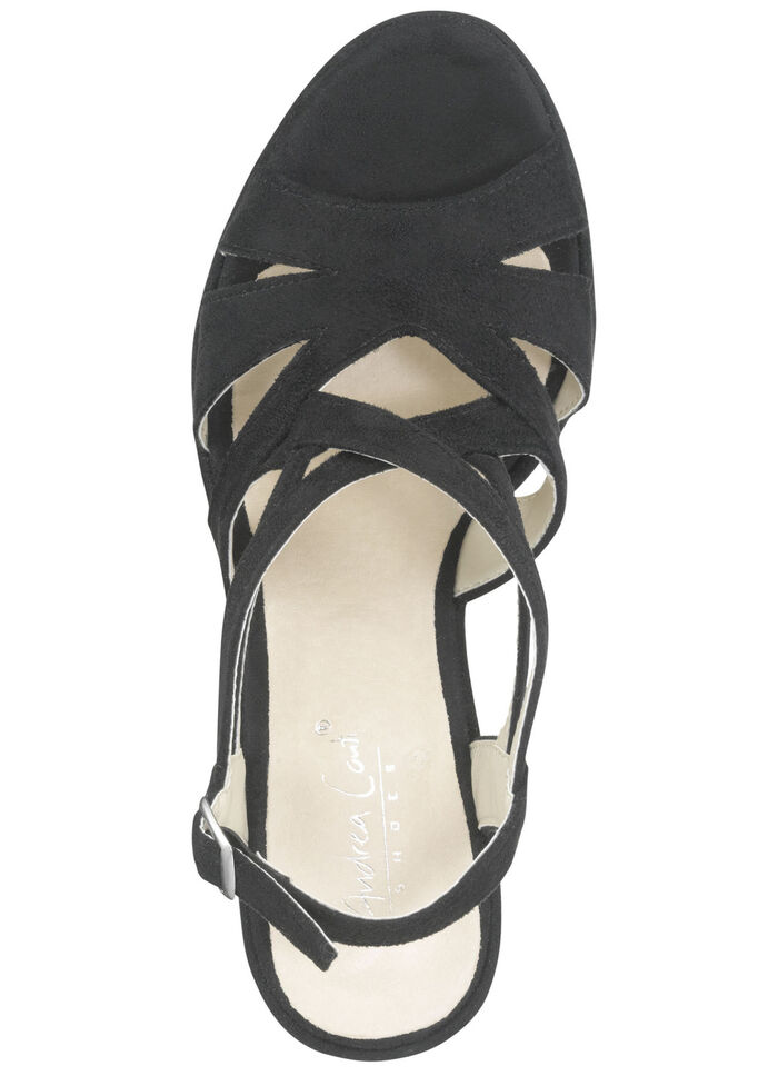 Andrea Conti, modische Damen-Sandaletten, mit verstellbarem Fersenriemchen SCHWARZ