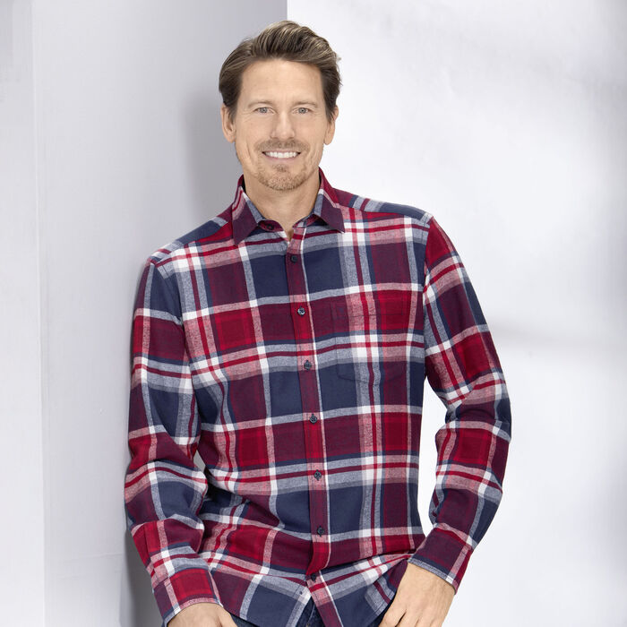 Kariertes Hemd von &laquo;King's Road&raquo; ROT-DUNKELBLAU