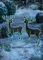 Nachtleuchtende Hirschsilhouetten aus Metall SCHWARZ