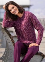 Pullover aus hochwertigem Bouclégarn MAGENTA-LILA-MULTICOLOR