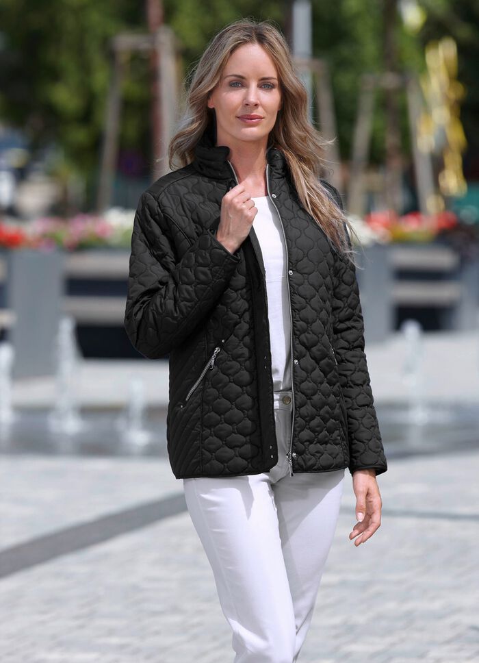 Funktionsjacke mit interessantem Stepp SCHWARZ