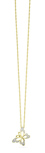 Schmetterling-Anh&auml;nger mit 24 Diamanten 