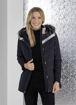 Jacke mit silberfarbenen Ziernähten 