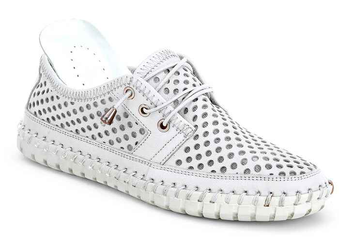 Gemini, sommerliche Damen-Schn&uuml;rschuhe, Weite G, mit herausnehmbarem Fussbett WEISS