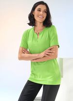 Shirt mit Zierk&uuml;gelchen am Rundhalsausschnitt in 2 Farben 