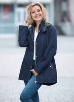 Funktionsjacke mit kleinem Regenschild an der abnehmbaren Kapuze NAVY
