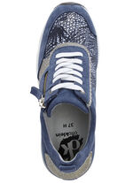 ELENA EDEN Schnürschuh mit glänzend bedrucktem Elastikmaterial BLAU