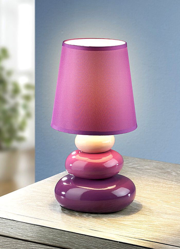 Tischlampe mit lackiertem Fuss LILA