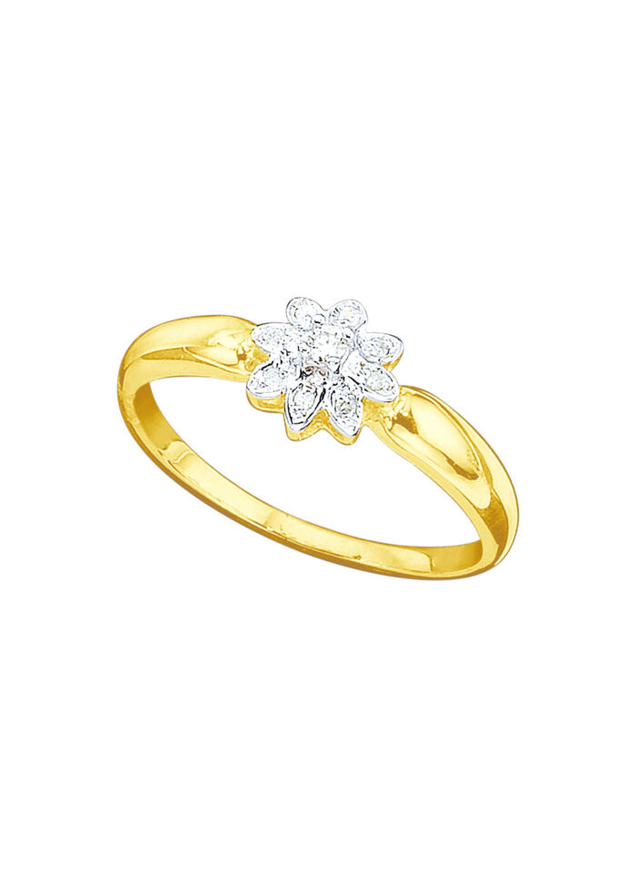 Damenring mit Brillant und Diamanten 