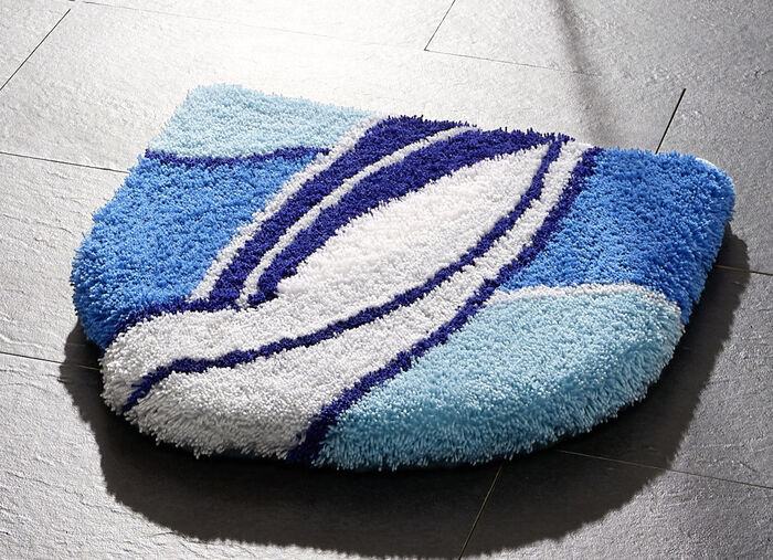 Badgarnitur mit rutschhemmender R&uuml;ckseite BLAU