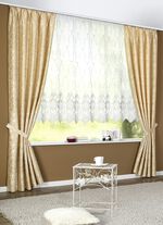 Glänzende Übergardinen-Garnitur NATUR