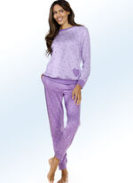Interlock Pyjama mit Bündchabschlüssen und Alloverdessin 