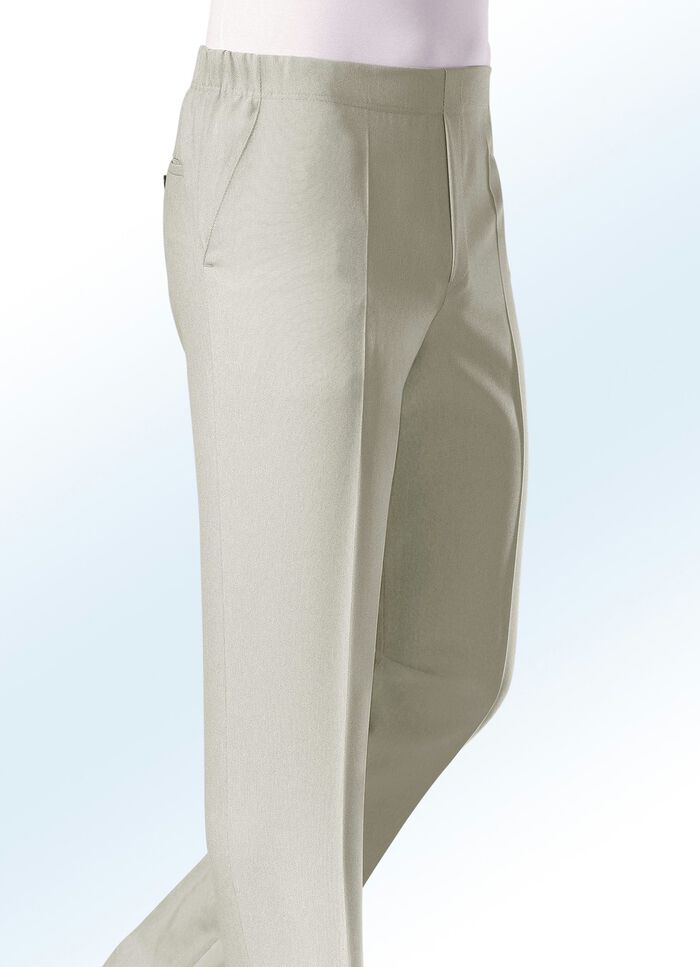 &laquo;Klaus Modelle&raquo;-Schlupfhose mit Zierblende in 4 Farben  KIESEL