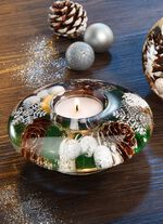 Teelichthalter aus mundgeblasenem Glas 