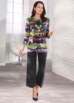 Pullover in Feinstrick GR&Uuml;N-LILA-MULTICOLOR