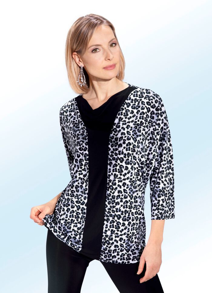 Tunika mit Wasserfallkragen 