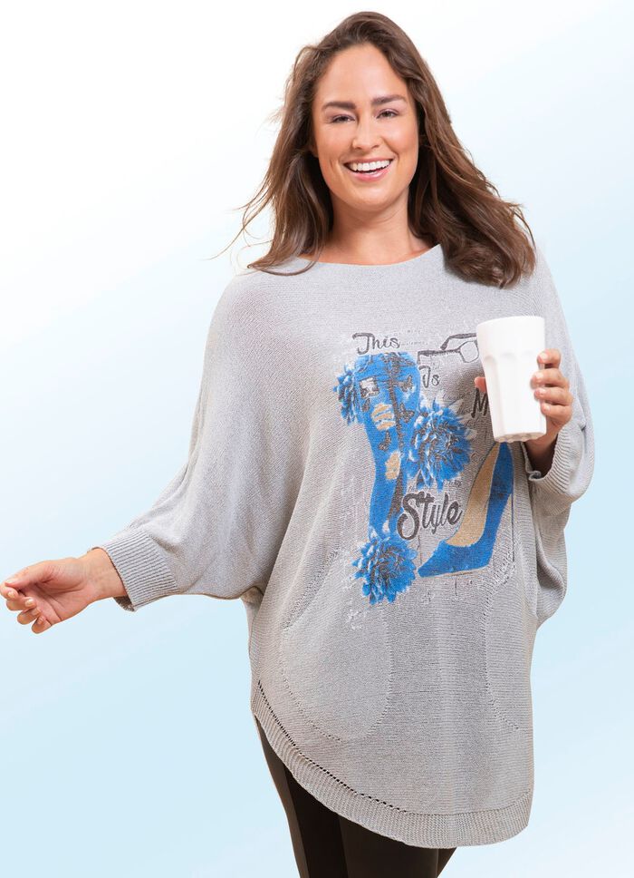 Strick-Tunika mit pfiffigem Druck 