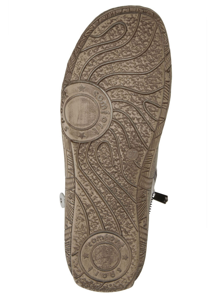 Andrea Conti Schnür-Bootie mit reptilgeprägtem Einsatz und Zier-Reissverschluss TAUPE