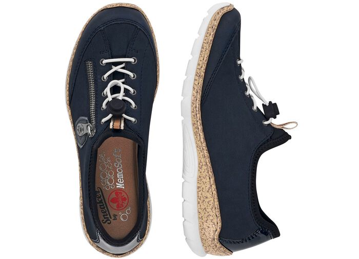 Rieker, sportliche Damen-Sneaker, mit MemoSoft Decksohle DUNKELBLAU