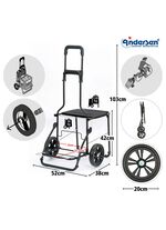 Andersen Einkaufsroller mit Sitzm&ouml;glichkeit GRAU