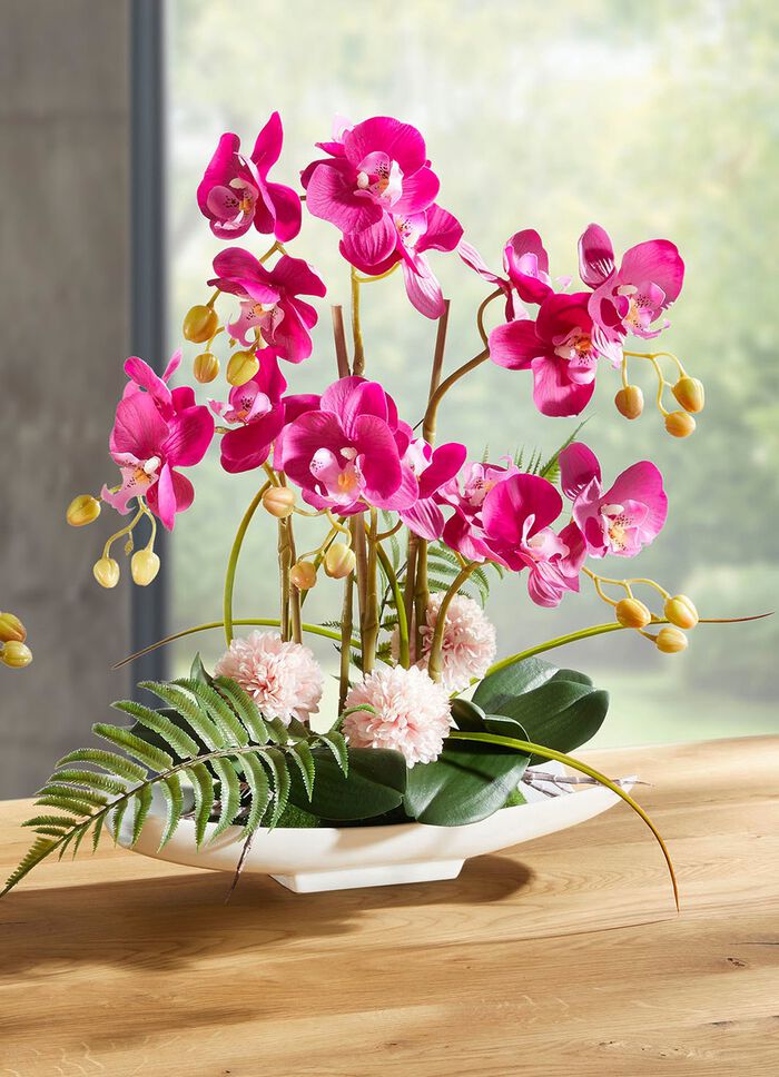 Orchideen-Arrangement in Schale ROSA
