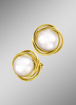 Ohrstecker mit S&uuml;sswasser-Zuchtperlen-Bouton 