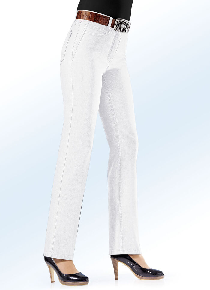 Bauchweg-Jeans in 8 Farben WEISS