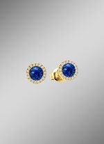 Strahlende Eleganz: Ohrstecker mit echt Saphir und 36 Brillanten 