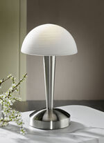 Tischlampe aus Metall und Glas mit Leuchtmittel NICKEL, MATT