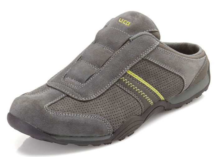 Sabot mit herausnehmbarer Decksohle GRAU-LIMETTE