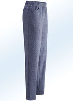 Melierte Schlupfhose mit Gummibund rundum in 2 Farben BLAU
