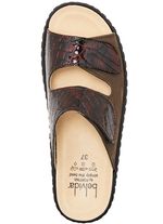 ELENA EDEN, bequeme Damen-Pantoletten, Weite H, mit herausnehmbarem Fussbett BRAUN-BORDEAUX