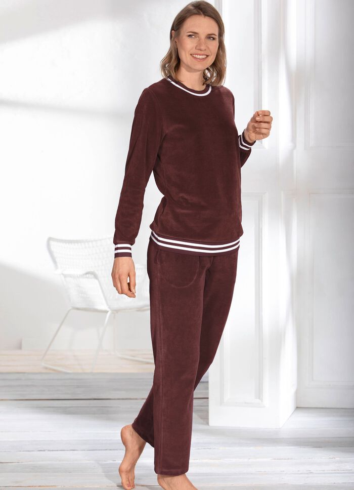 Laurina Hausanzug mit rundem Halsausschnitt BRAUN