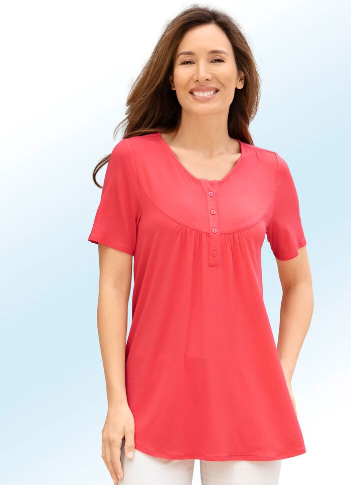 Shirt-Tunika in 3 Farben KORALLE