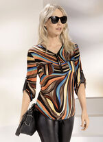 Modische super flauschige Shirt-Tunika aus elastischem Feinjersey 