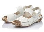 Rieker, bequeme Damen-Sandalen, Weite H, mit herausnehmbarem Fussbett WEISS