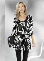 Auffälliges Longshirt mit 3/4-langen Ärmeln 